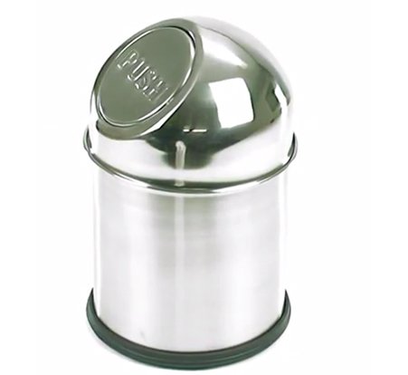 Zeller 27202 Tischabfalleimer taupe Metall verchromt Edelstahl