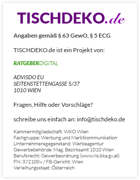 impressum tischdeko